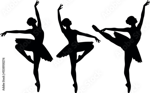 Ballerina Silhouettes: Graceful Ballet Dancer Poses