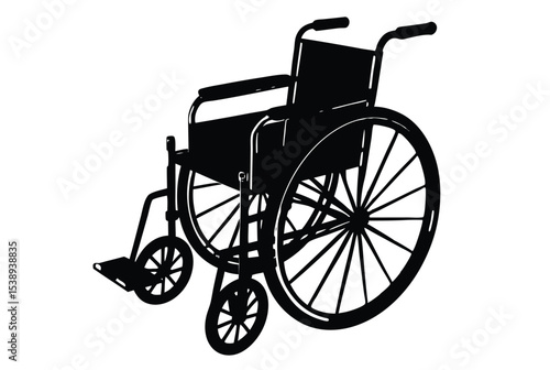 Wheelchair silhouette vector illustration medical mobility aid disabled chair