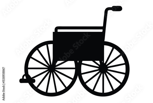 Wheelchair silhouette vector illustration medical mobility aid disabled chair