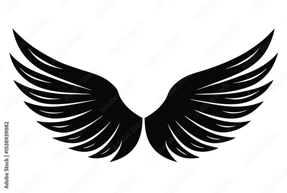 Naklejka premium Wings icon silhouette simple design vector illustration for logo branding and creative use