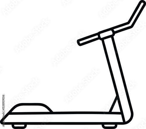 treadmill icon line art vector illustration on transparent background	
