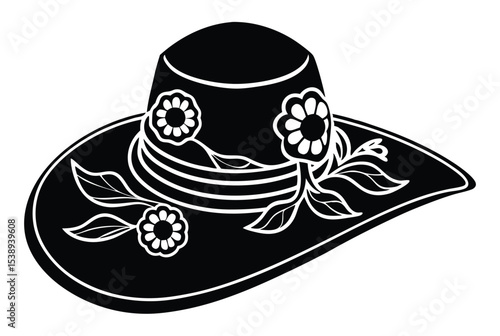 Women Hat Fashion Silhouette Vector Illustration for Stylish Accessories and Apparel Design