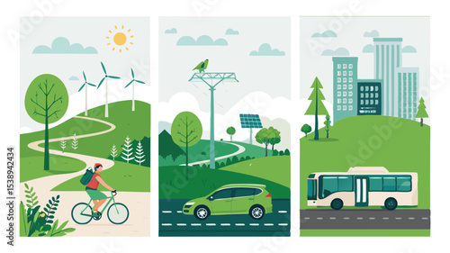 "Green Mobility: Sustainable Urban Transport Set"

