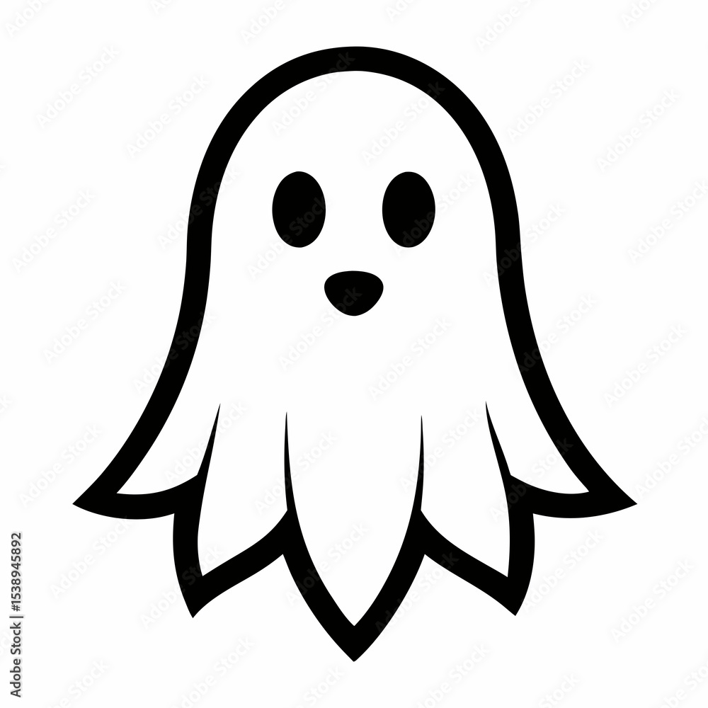 Cute cartoon ghost illustration isolated on white background Cute cartoon ghost illustration isolated on white background