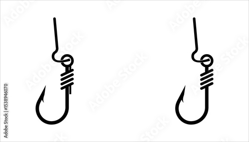 Fishing hook icon set. isolated on white background