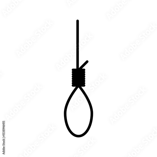 Suicide hang rope icon on white background
