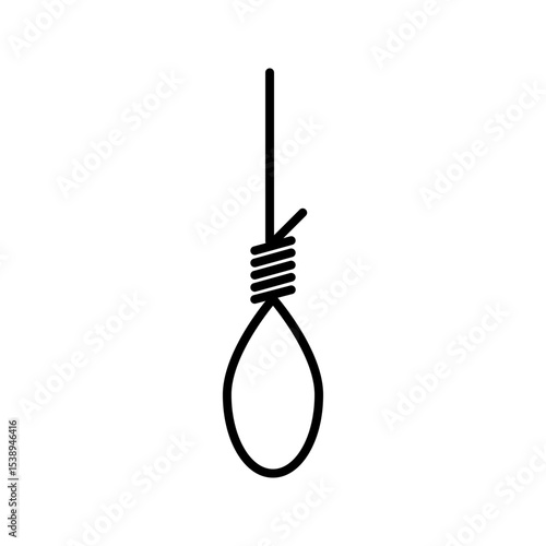 Suicide hang rope icon on white background
