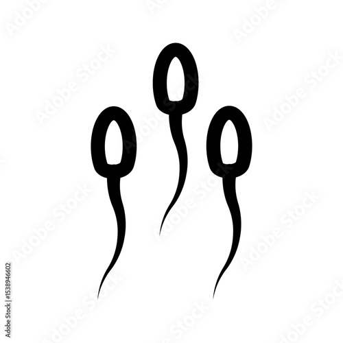 Male sperm fertilize female egg icon, ON WHITE BACKGROUND
