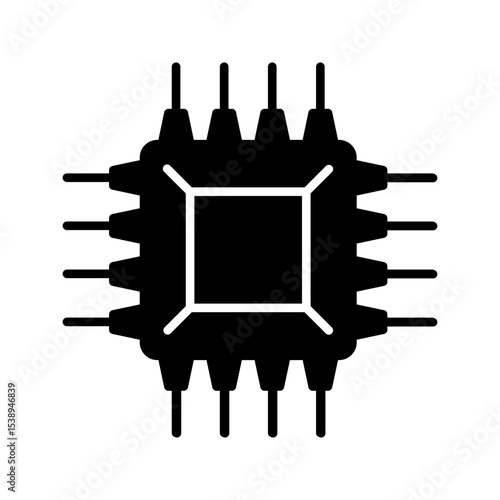 Micro chip icon isolated on white background
