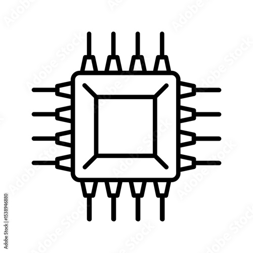 Micro chip icon isolated on white background
