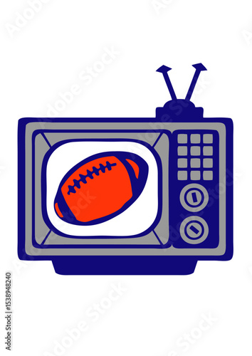 foot americain tele tv television rugby ballon