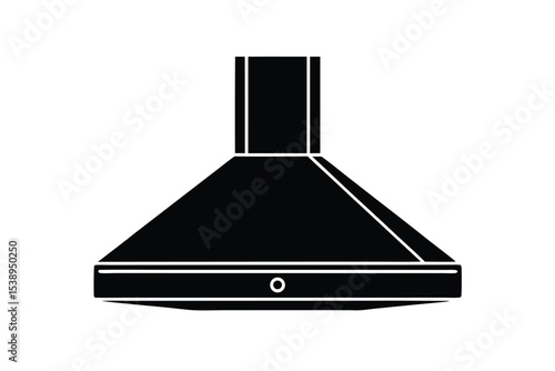 Black kitchen hood silhouette on white background