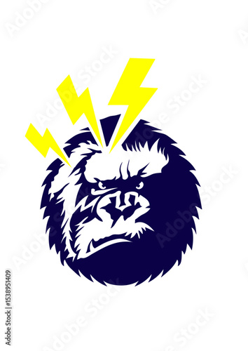 gorille eclair foudre mechant content pas humour