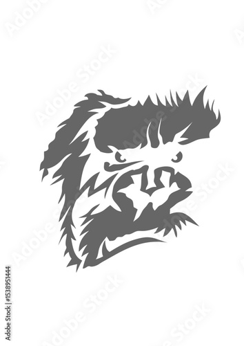 gorille feroce dent gueule