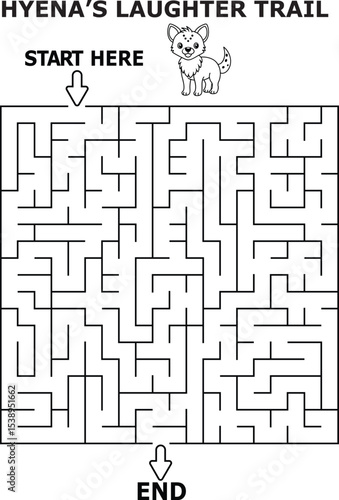 Hyena maze game fun kids activity printable laughter trail
