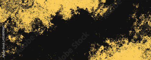 Abstract texture combines vibrant yellow and deep black tones creating a visually striking contrast in contemporary design