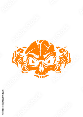 tigre tete de mort feroce 2 rugit fantaisie