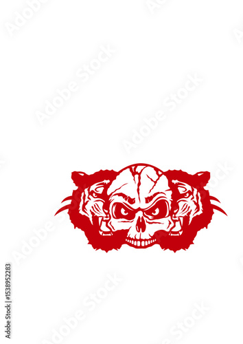 tigre tete de mort feroce rugit fantaisie