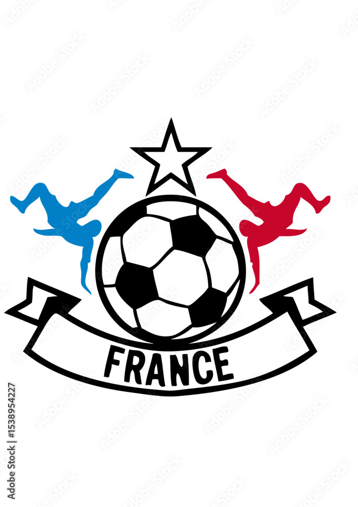 Obraz premium France foot supporter ecusson joueur ballon