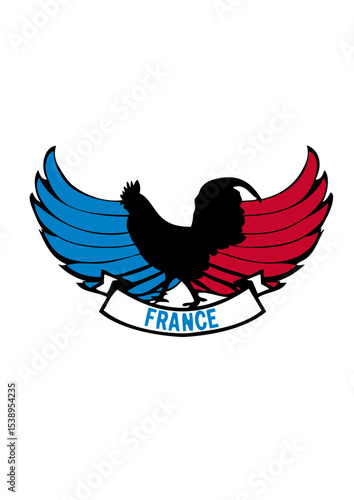 France football supporter ecusson coq aile