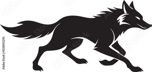 Wallpaper Mural running wolf silhouette Torontodigital.ca