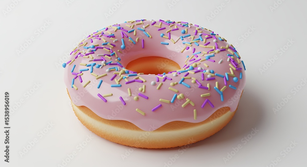 Pink sprinkled donut