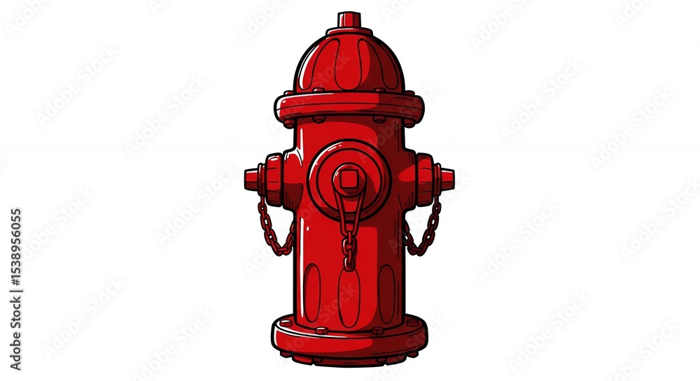 Red cartoon fire hydrant illustration Red cartoon fire hydrant illustration