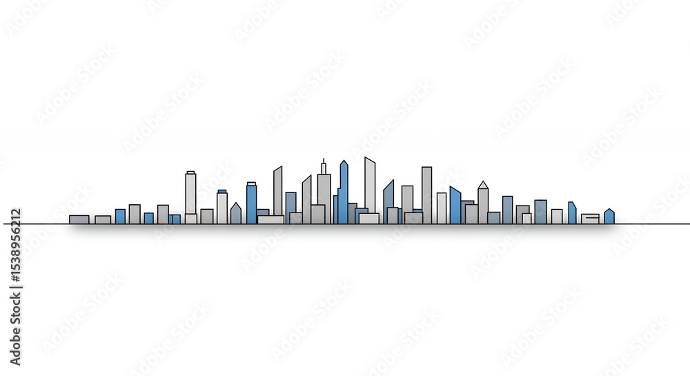 Fototapeta premium Simple city skyline illustration