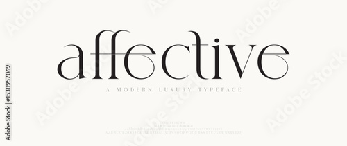 Affective logo Luxury font alphabet. Typography beautiful fashion elegant classic letters serif italic fonts decorative wedding vintage blossom logos. vector illustration
