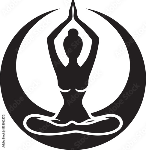 yoga female silhouette vector