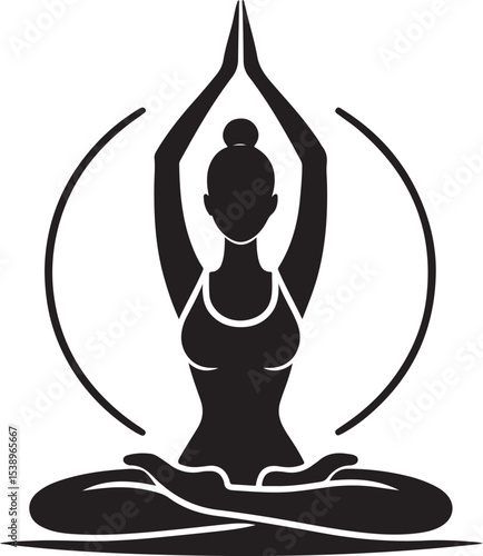 yoga female silhouette vector