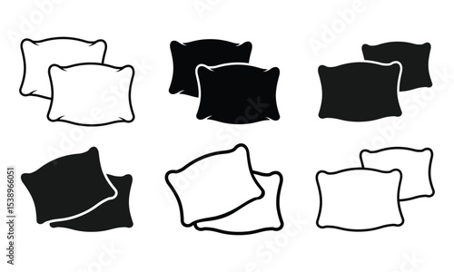 Pillow set logo design icon vector template