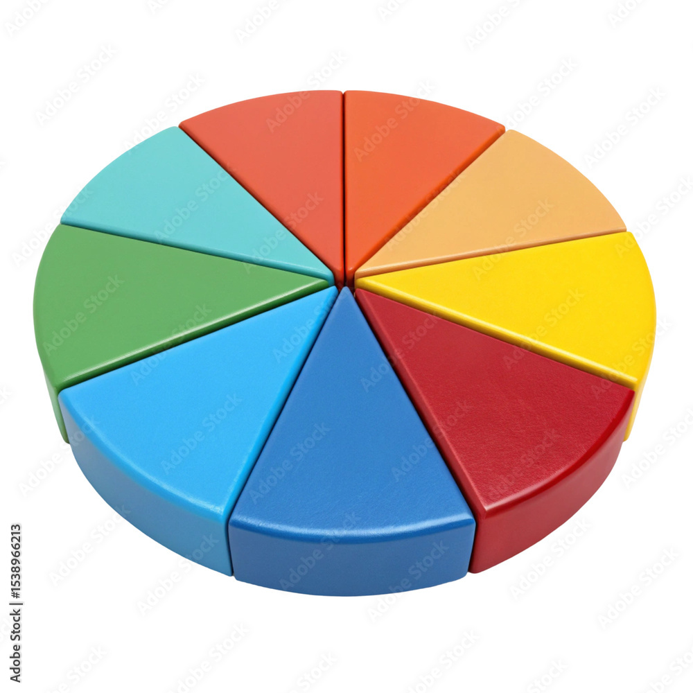 Obraz premium 3D Pie Chart Isolated on White Background 