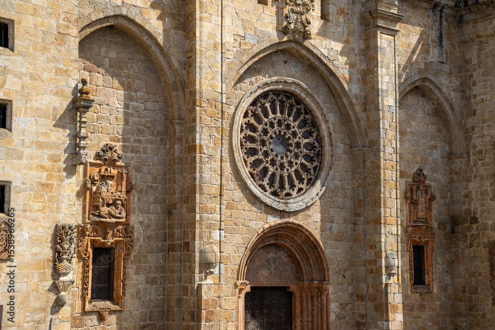 Obraz premium Mondoñedo Cathedral and Episcopal Palace in Galicia, Spain. Gothic and Baroque architecture in a historic medieval town.