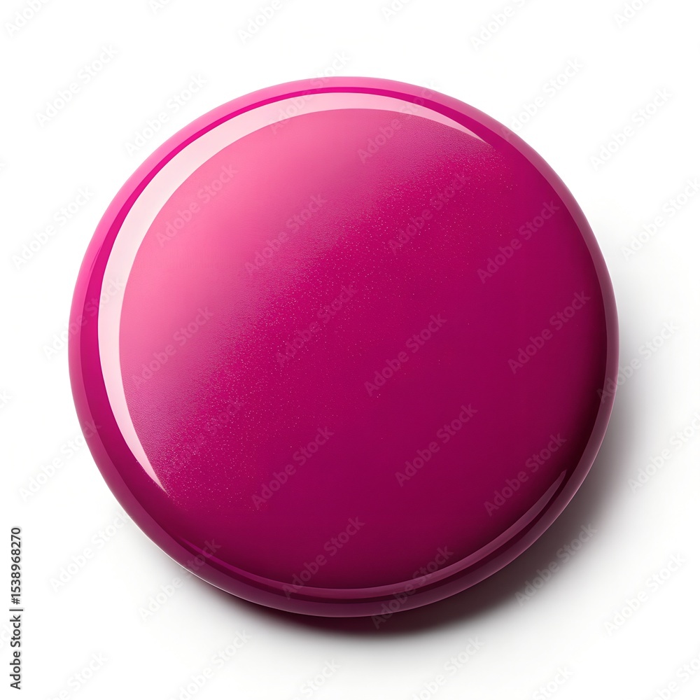 Obraz premium Blank Shiny Magenta Circle Button Isolated on White Background