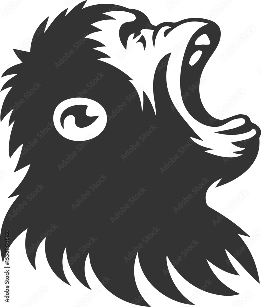 Vector illustration of a orangutan animal drawing silhouette Vector illustration of a orangutan animal drawing silhouette