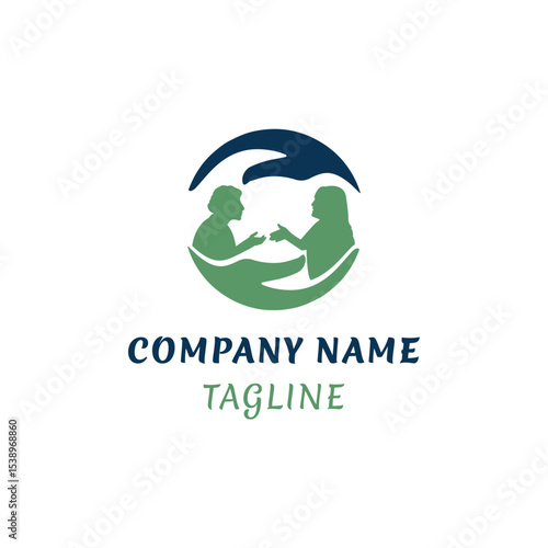 Logo depicting care and support for the elderly