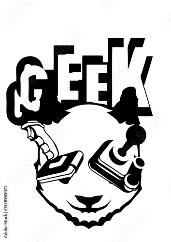 panda geek manette jeux joystick video gamer
