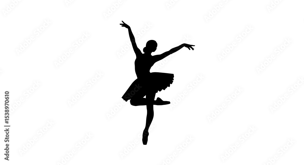 Graceful Ballet Dancer Silhouette Capturing Movement and Artistry in Stunning Black and White Graceful Ballet Dancer Silhouette Capturing Movement and Artistry in Stunning Black and White