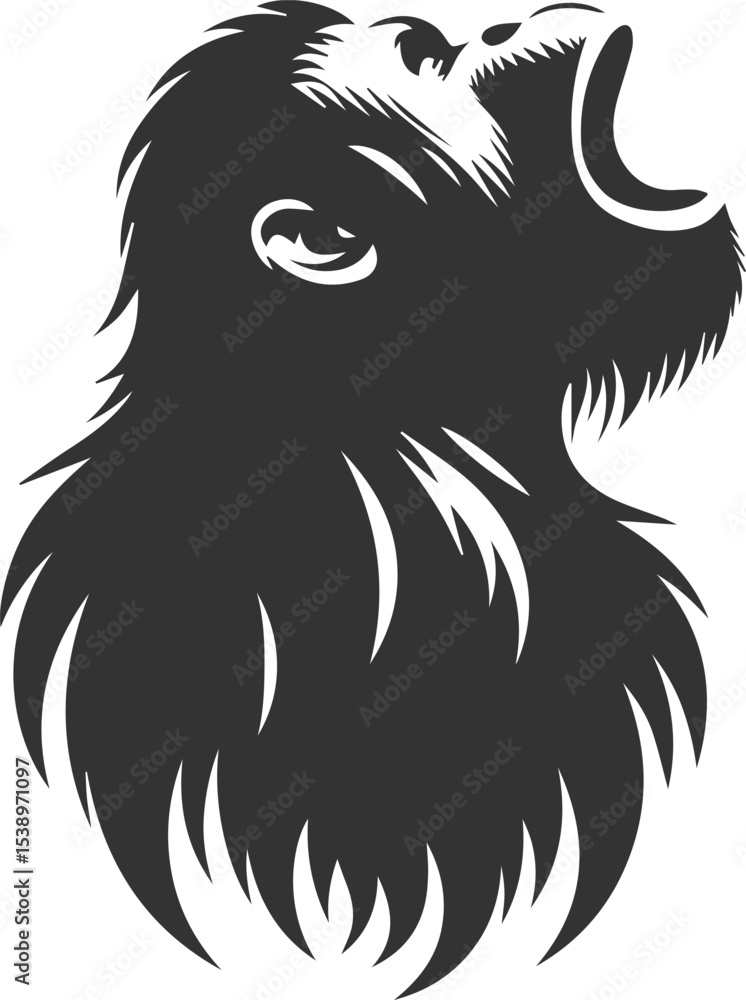 Fototapeta premium Vector illustration of a orangutan animal drawing silhouette