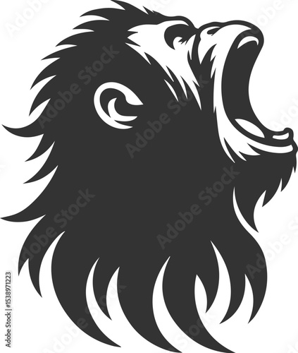 Wallpaper Mural Vector illustration of a orangutan animal drawing silhouette Torontodigital.ca