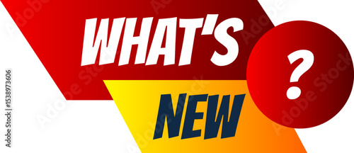 What's New , Label Banner Vector Design. Creative overlapping letters of the sign "What's New?