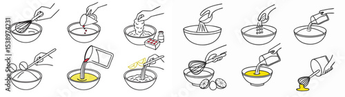"Pastry Prep Essentials: Baking Process and Ingredients Set"

