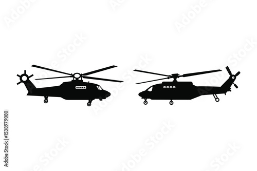 helicopter silhouette vector