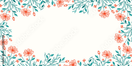 hand drawn floral background with abstract composition.decorative wall template for greeting invitation and card use

