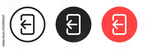 Logout or sign-out icons with a left-facing arrow leaving a rectangular box representing user logout, exit, or session termination.
