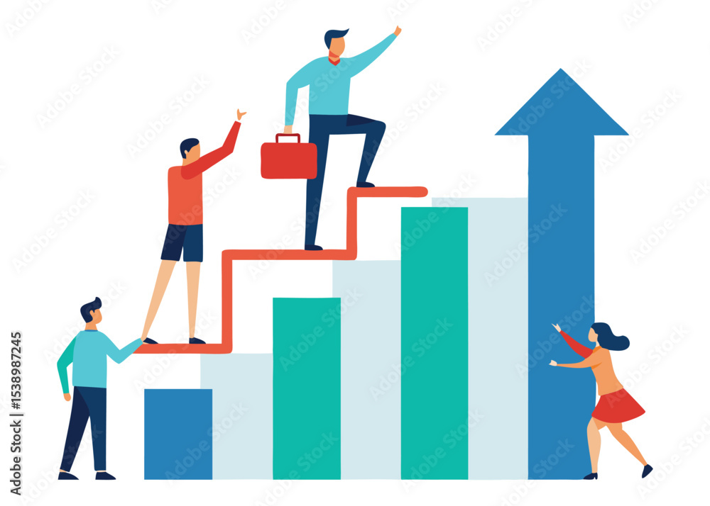 Fototapeta premium business man with graph vector