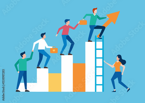 business man and graph