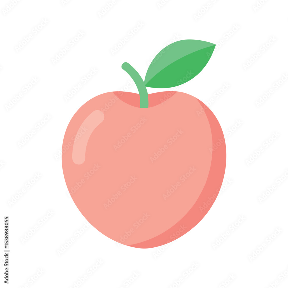 Fototapeta premium Opal apple with fresh yellow color Vector illustration on white background