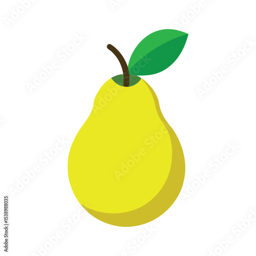 Pear fruit with soft curved shape Vector illustration on white background